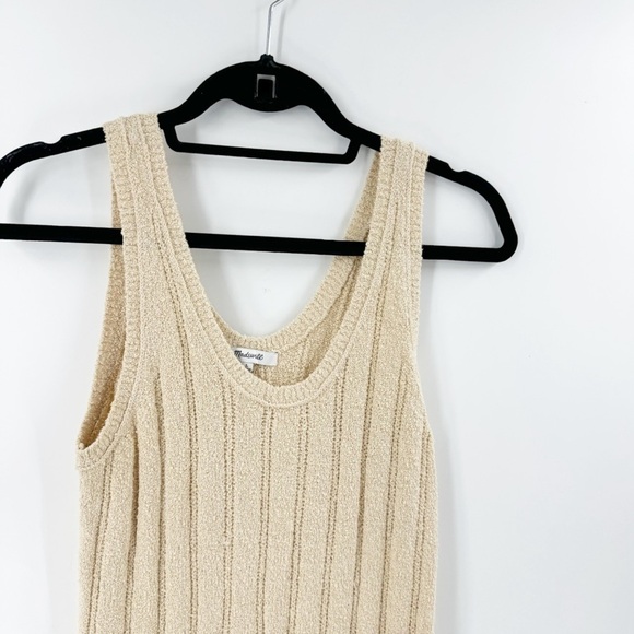 ✅ MADEWELL CREAM Ribbed Sleeveless Midi Sweater Dress SIZE LARGE SP23 - Picture 4 of 7